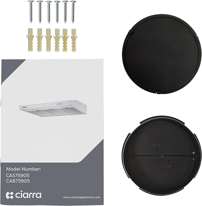 CIARRA Under Cabinet Range Hood 30 inch Ductless Convertible Duct, Stove Vent Hood for Kitchen with 3-Speed Exhaust Fan in Stainless Steel