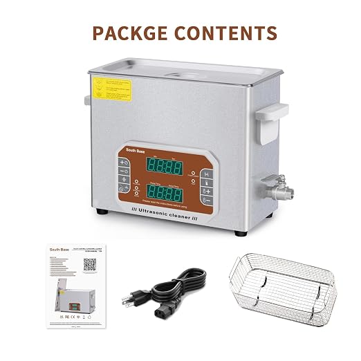 SOUTH BASE Ultrasonic Cleaner,6L Sonic Cleaner with Cleaning Basket,Timer&Heater,180W Touch Control Ultrasonic Cleaning Machine for Cleaning Gun,Jewelry,Eyeglasses,Chain