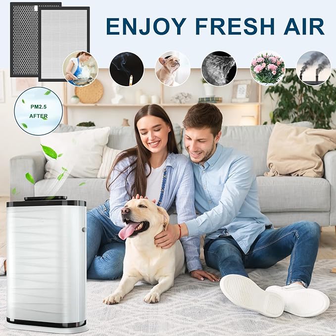 Replacement Filter Compatible with BreathePlus Pro Smart Air Purifier, Model: BP-PRO-600, True H13 High-efficiency Carbon HEPA Filter, Hepa x 1, Carbon Filter x 1