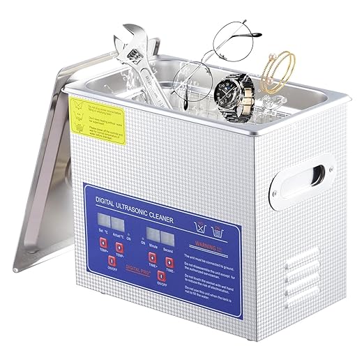 120W Heated Industrial Ultrasonic Cleaner 3.2L/0.85Gal 40kHz - Medical Sterilizer for Dental Tools, Jewelry, Carburetors & Auto Parts with Timer