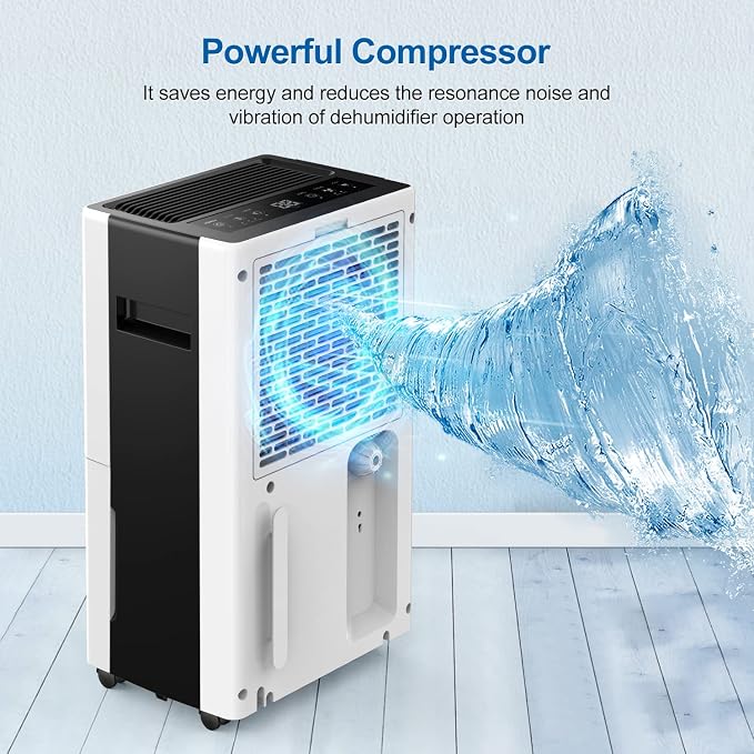 Aiusevo 21-Pint Dehumidifier for Home and Large Room up to 1500 Sq. Ft.,Dehumidifiers for Basement with Drain Hos Drain Hose, Auto Humidity Control, 3 Modes, 24-Hour Timer