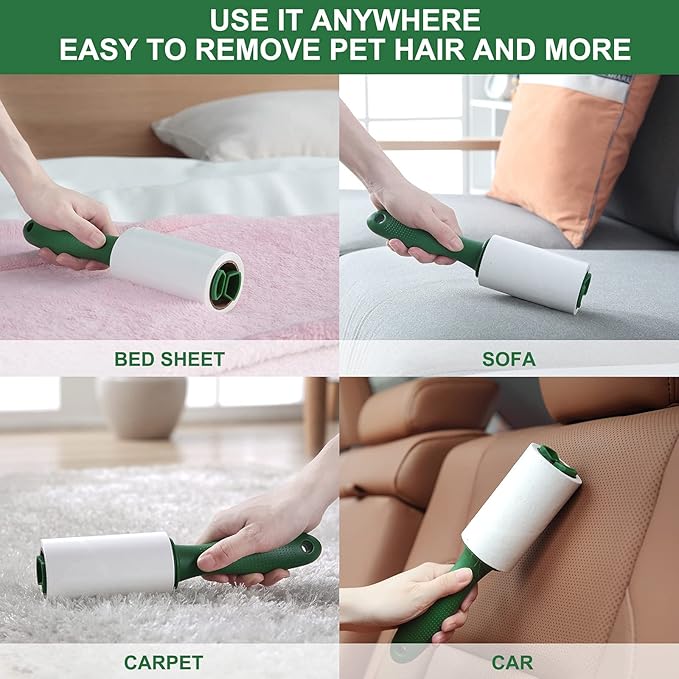 Fedicelly Lint Rollers Pet Hair Extra Sticky Furniture,Cat Dog Hair Remover Laundry Clothes Carpet, 6.3 inches Wider with 320 Sheets Large Lint Remover Brush for Couch