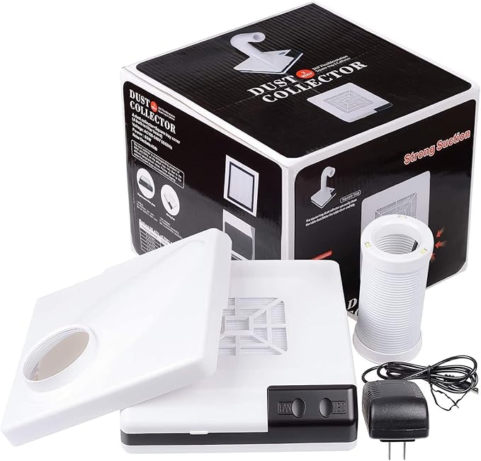 BONEW Global 60W 2 in 1 Powerful Mini Desktop Vacuum Cleaner Instrument Dust Collector Extract Mobile Suction Lab Nail Art Salon Manicure Dust Polishing Clean Tool