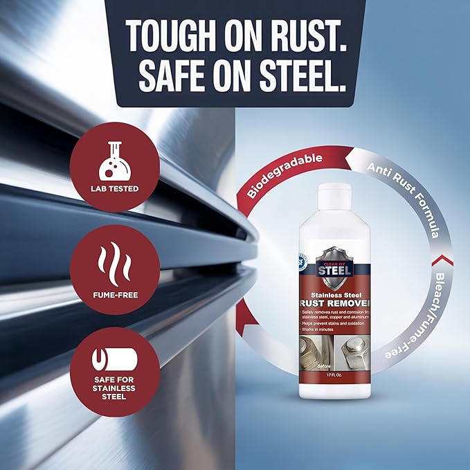 CLEAN MY STEEL Stainless Steel Rust Remover and Stain Cleaner | 1 Liter | NSF Certified | Commercial & Industrial Grade