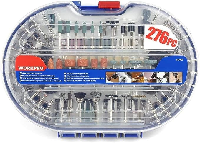 WORKPRO 276-piece Rotary Tool Accessories Kit Universal Fitment for Easy Cutting, Carving and Polishing