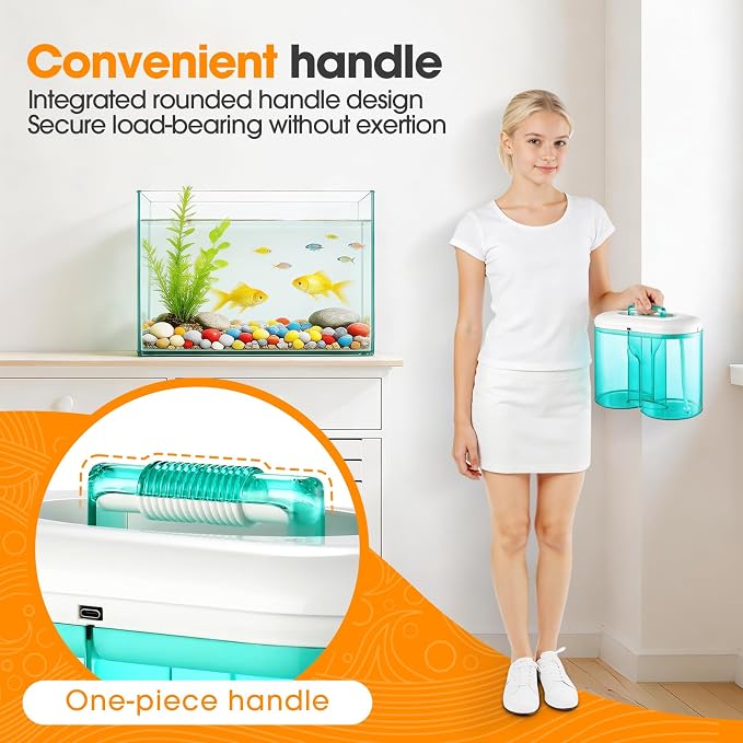 2000mah Rechargeable Aquarium Gravel Cleaner, Portable 3L Fully Automatic Fish Tank Cleaning Tools Synchronized Water Change Gravel Vacuum for Aquarium Water Filter