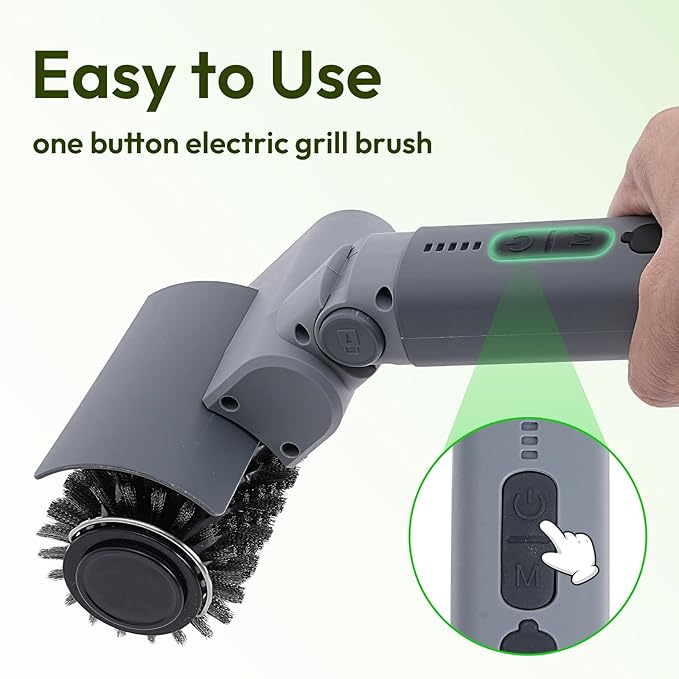 2026 Upgraded Electric Grill Brush, Stainless Steel BBQ Cleaner, 410 RPM High Torque Power Scrubber, 90-Min Runtime, Hot Grill Safe for Dad