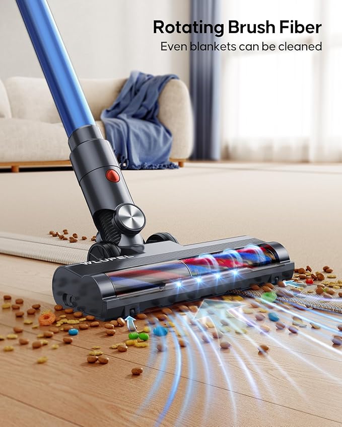 WLUPEL Cordless Vacuum Cleaner,30KPA 400W Stick Vacuum with Max to 45 Mins Runtime Battery,80000RMP Powerful Motor Handheld Vacuum for Hard Floor/Carpet/Pet Hair/Car