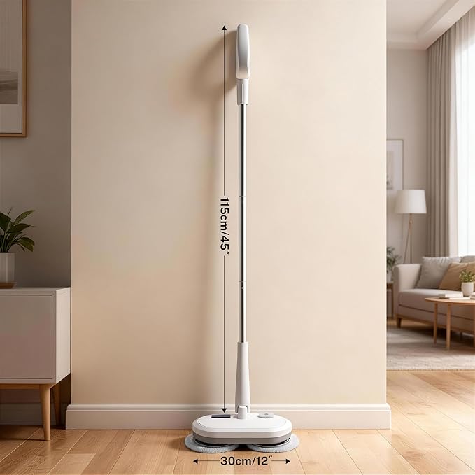 220 RPM Cordless Electric Spin Mop - Lightweight Powerful Cleaner for Hardwood, Tile, Laminate & Vinyl Floors with 6 Washable Pads