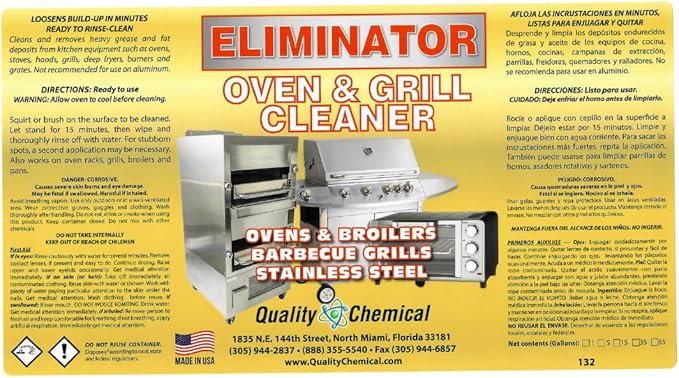 Quality Chemical Oven & Grill Cleaner - Heavy-Duty - Fast Acting & Easy to Use - Degreaser 128 oz (Pack of 1)