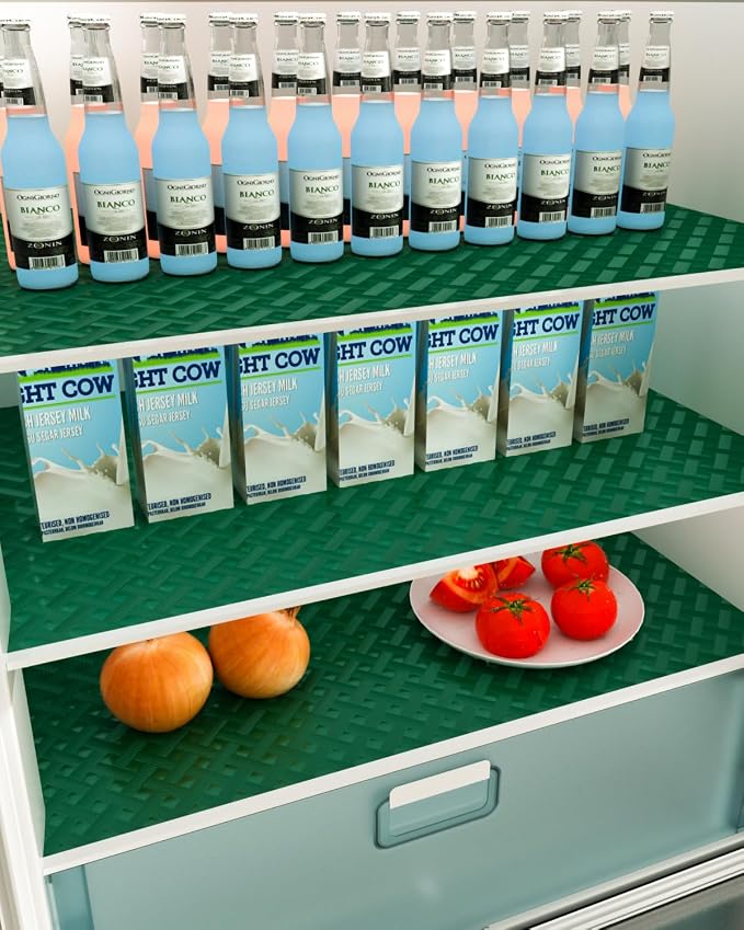 Shelf and Drawer Liner for Kitchen Cabinet, Non-Adhesive 12in x 360in Waterproof Contact Paper Refrigerator Liners Thickened Durable EVA Material Non Slip Mat for Dresser Cupboard Pantry Protector