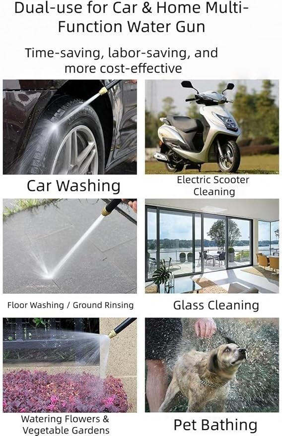 Jet Hose Nozzle High Pressure, Hydro Jet Power Washer Wand, Jet Nozzle Power Washer for Garden Hose, Rotating Nozzle, Various Spray Effects, Water Sprayer Cleaning Tool (1)
