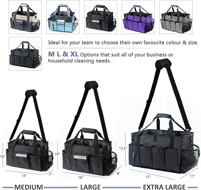 Large Cleaning Caddy for Cleaning Suppliers Organizer,15" Storage Organizer for House Clean Essential, Wearable Cleaing Bag, Storage Caddy for Housekeeping