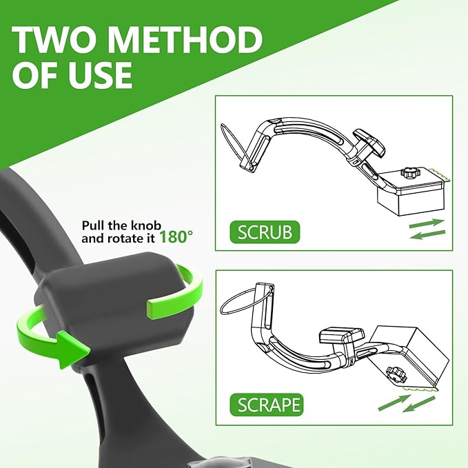 Sponge Grill Brush for Outdoor Grill, Upgraded Safe Bristle Free Grill Brush with Scraper Replaceable Head, BBQ Cleaning Brush for Dad, 1+2 Pcs