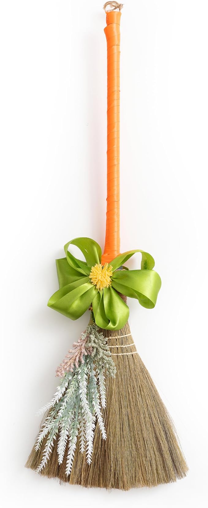 BMart Home Natural Whisk Sweeping Hand Handle Broom - Vietnamese Straw Soft Broom for Cleaning Dustpan Indoor - Outdoor - Decorative Brooms - Wooden Handle - 9.84'' Width, 29.75" Length