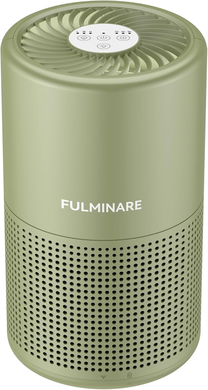 FULMINARE Air Purifiers for Bedroom Air Filter, Quiet Air Cleaner With Night Light, Portable Small Air Purifier for Home, Office, Living Room