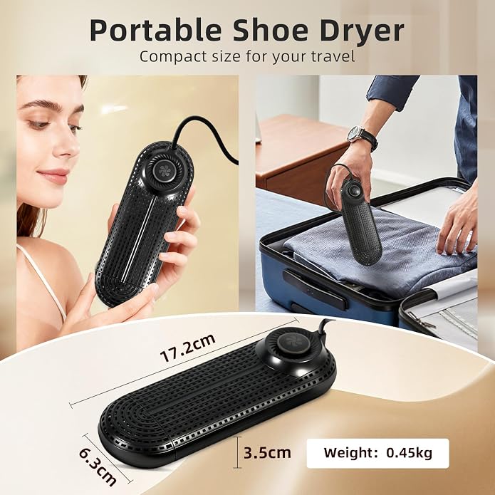 Electric Boot Dryer, Shoe Warmer with IC Controller, Footwear Travel Dryers Silent with 3/6/9 Hours Timer