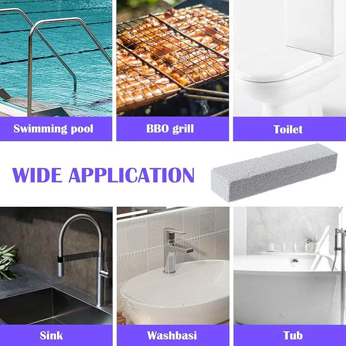 50 Pack Pumice Stone for Cleaning - Bulk Pumice Stone Toilet Bowl Cleaner, Natural Scouring Pads for Hard Water Stains, Rust & Grime Removal on Porcelain, Tile, Grill & Pool Surfaces