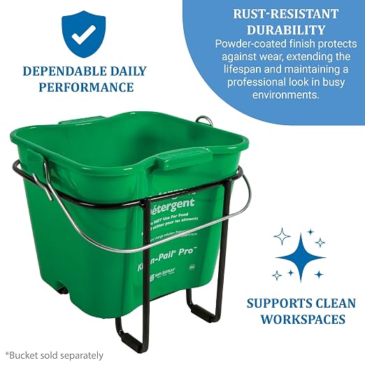San Jamar Kleen-Pail® Vinyl Coated Stainless Wire Stand Only (for 3 Qt Pro Bucket) Black