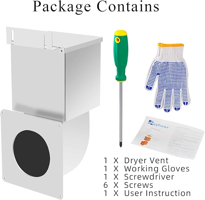 Outdoor Dryer Vent Cover Natural Energy Saving - Dryer Exhaust Air Vent Closure, Professional Dryer Vent Seal, Durable Stainless Steel, Fits for 4" Tube