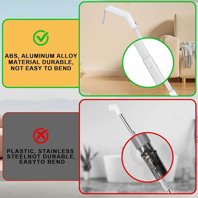 Electric Spin Scrubber, Cordless Power Scrubber with Adjustable Long Handle, 3 Speeds with IPX7 Bathroom Scrubber, 8 Brush Heads, Electric Cleaning Brush for Bathroom/Kitchen/Bathtub/Crack/Floor/Car