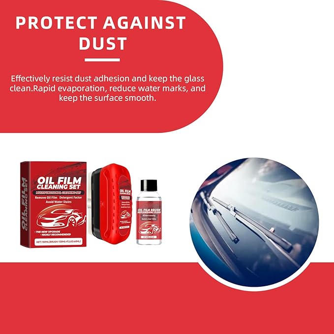 Oil Film Cleaning Brush for Car Windows(1PC),Automotive Oil Film Cleaning Brush,Glass Cleaning Board,Clearvision Glass Cleaner, Car Window Cleaner and Enhance Driving Safety