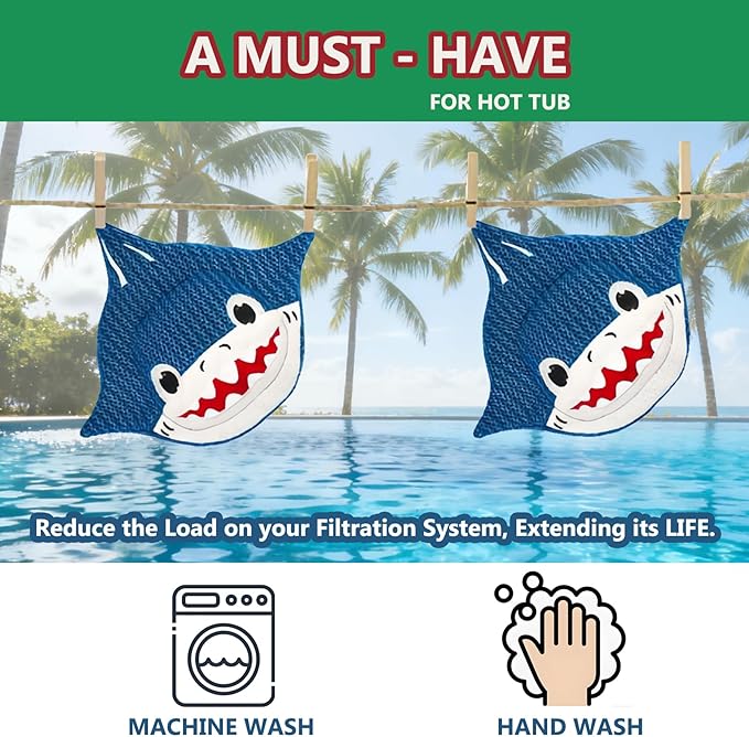 QISHENG Hot Tub Scum Absorber for Spa Cleaner, Reusable & Washable Hot Tub Cleaner/Sponge/Skimmer/Accessories for Spa & Pool Scum Oil Absorber(2 Pack, Shark)