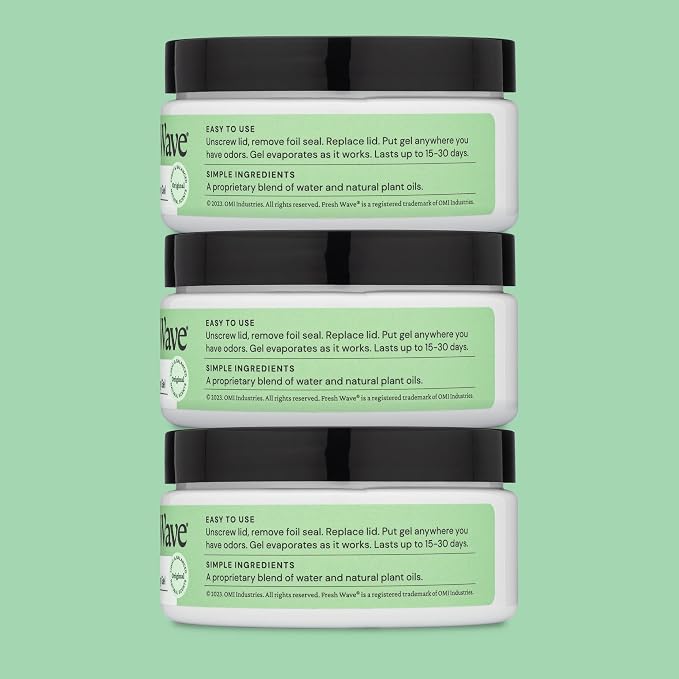 Fresh Wave Odor Removing Gel, 7 oz., Pack of 3 - Odor Absorbers for Home, Safer Odor Relief, Natural Plant-Based Odor Eliminator, Every 7 oz. lasts 15-30 Days, For Cooking, Trash & Pets