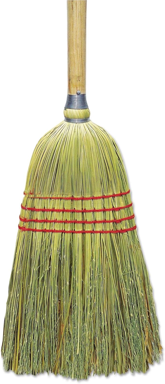 Upright Corn/Fiber Broom, 56" Overall Length, Natural, 6/Carton