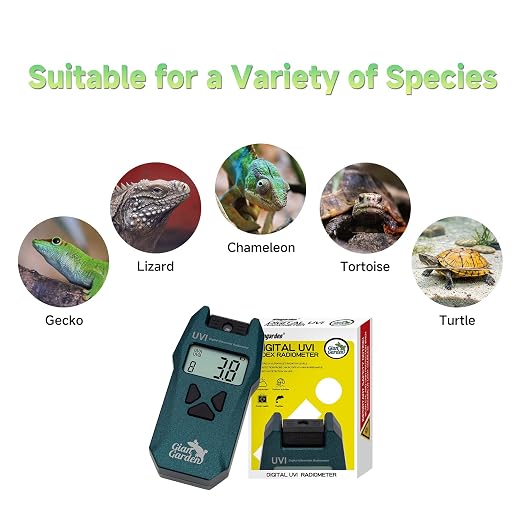 Reptile UVI Radiometer – Smart Data Logging UV Light Meter for Reptile Lamp, UVA/UVB Meter & Tester Measures 280nm-400nm Light Measurement