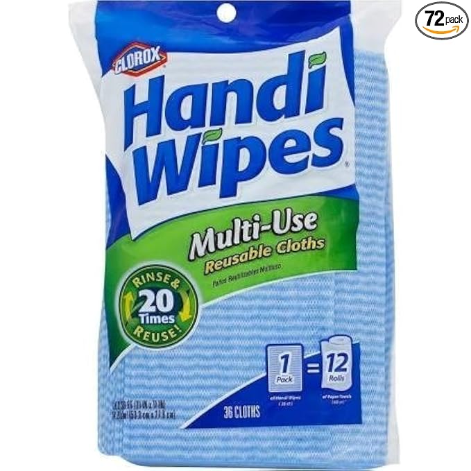 Clorox Handi Wipes Multi Use Reusable Cloths (2-Pack of 36 Count,Total 72 -Count)