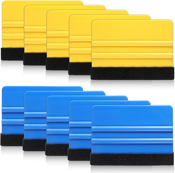 simarro 100Pcs Felt Squeegee for Vinyl Decal Tools, 4 Inch Car Window Windshield Glass Felt Edge Squeegee Vinyl Scraper Applicator Tool for Crafts Car Window Tint Wallpaper Glass Film Application