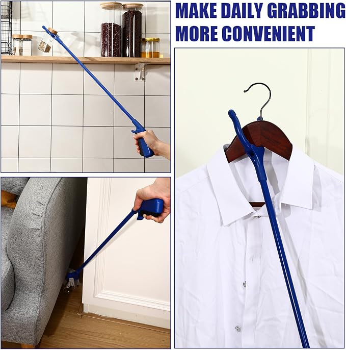 Norme 6 Pcs 32" Trash Grabber Reacher Tool for Elderly Long Handle Litter Picker Upper Lightweight Handy Aid Nonslip Trash Claw Grabber for Sanitation Workers Home Garden Arm Extension