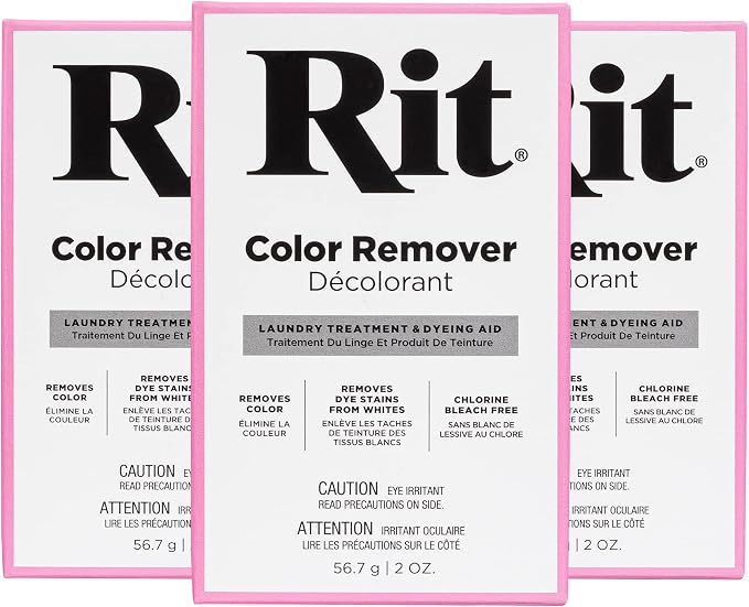 Rit Dye Laundry Treatment Color Remover Powder, 2 oz, 3-Pack