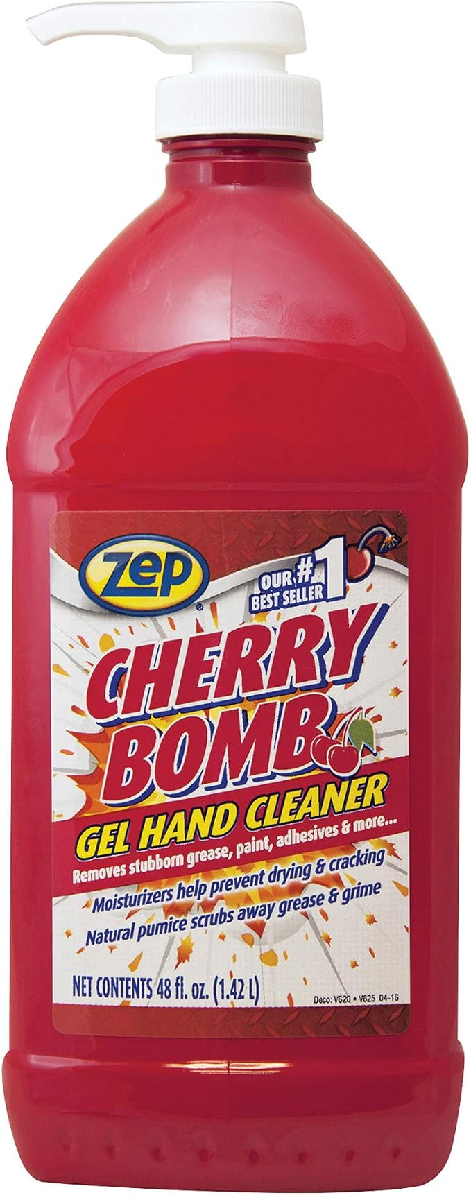 Zep Commercial Cherry Bomb Gel Hand Cleaner, Red