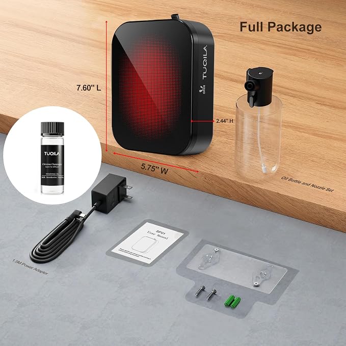 Waterless Essential Oil Diffuser Machine Plug-in or 3 D Batteries Operated, Cold Air Aroma Diffuser Up to 2000 Sq, Ft, APP Control Smart Scent Diffision for Home, Hotel, Office (with 20ml Oil)