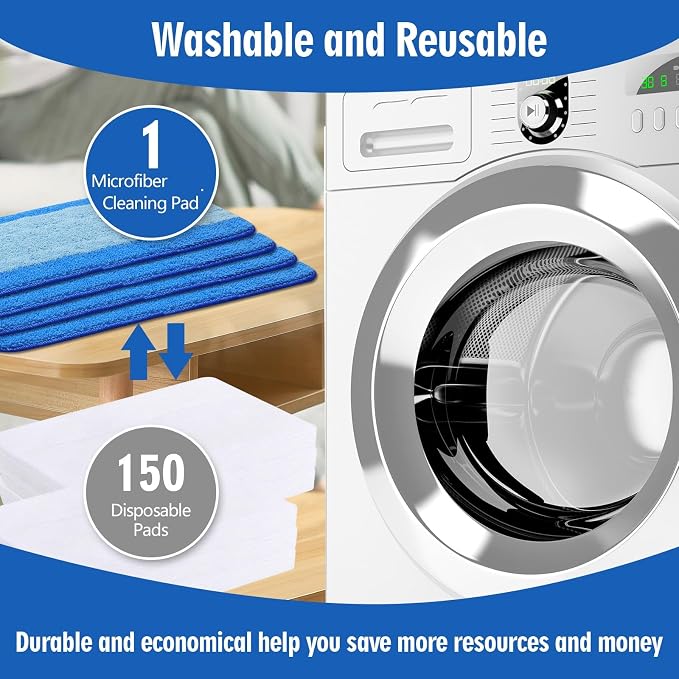 8 Pack Microfiber Cleaning Pads Compatible with Bona Mops, Safe for Hardwood and Hard-Surface Floors, Washable, Reusable
