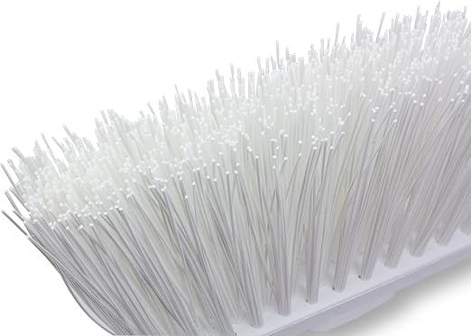 SPARTA Plastic Broom Head, Angled, Un-Flagged for Large Debris Indoor, Outdoor, Home, Restaurant, Lobby, Office, 12 Inches, White