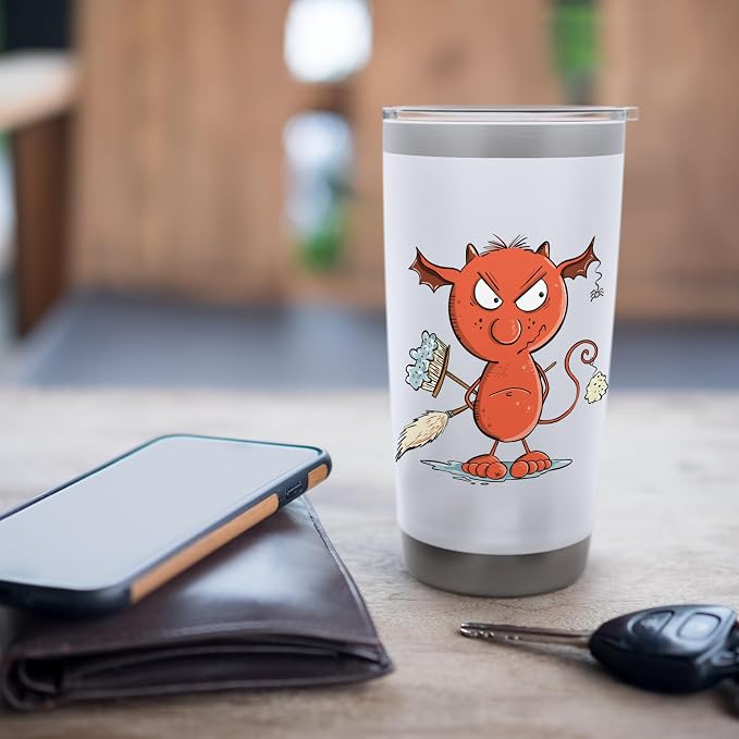 Funny Cleaning Devil Housekeeping, Cleaning Supplies Stainless Steel Insulated Tumbler