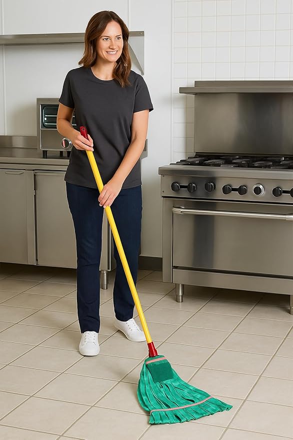 Libman Commercial 3 Pack – Large Microfiber Looped-End Wet Mop Head with Scrub Pad (#1831) – Tube-Style Microfiber Mop Refill, Heavy Duty, High Absorbency, Fits Clamp & Quick-Change Handles