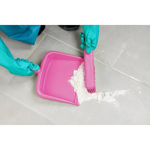SPARTA Large Handheld Dustpan with Hanging Hole, Heavy-Duty Plastic Dustpan with Wide Lip for Countertops and Surfaces, Plastic, 10 Inches, Pink, (Pack of 12)
