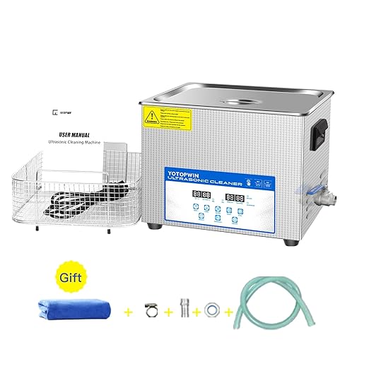 Industrial 15L Ultrasonic Cleaner with Heater & Degassing 110V 360W Commercial Grade for Automotive Parts, Tools, PCB Carburetors 40kHz Stainless Steel Tank, Digital Timer Ultrasonic Cleaning Machine