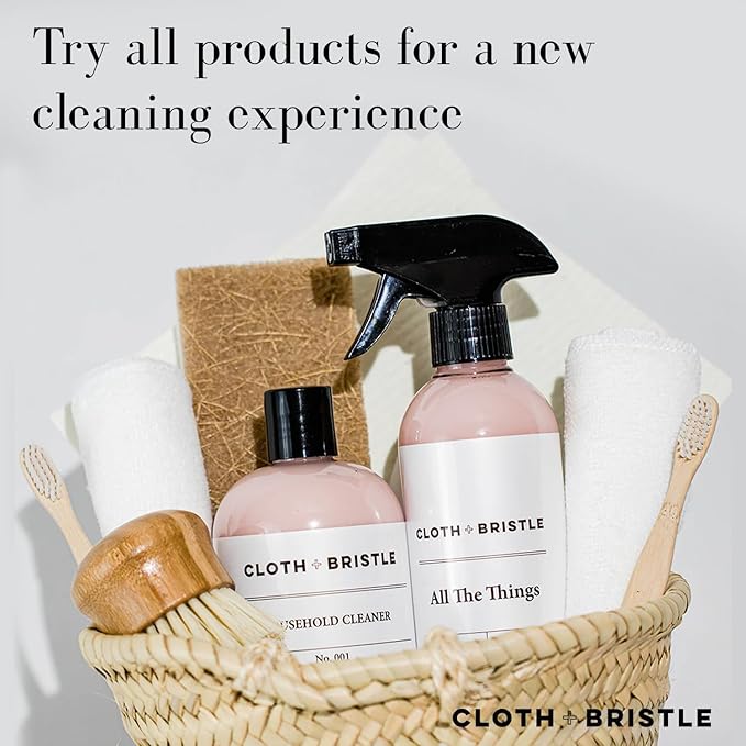 CLOTH & BRISTLE Lemon Fresh Citrus Kitchen Cleaner, All-Purpose Degreaser, Disinfectant Spray, Grease-Cutting Surface Cleaner with Lemon Scent