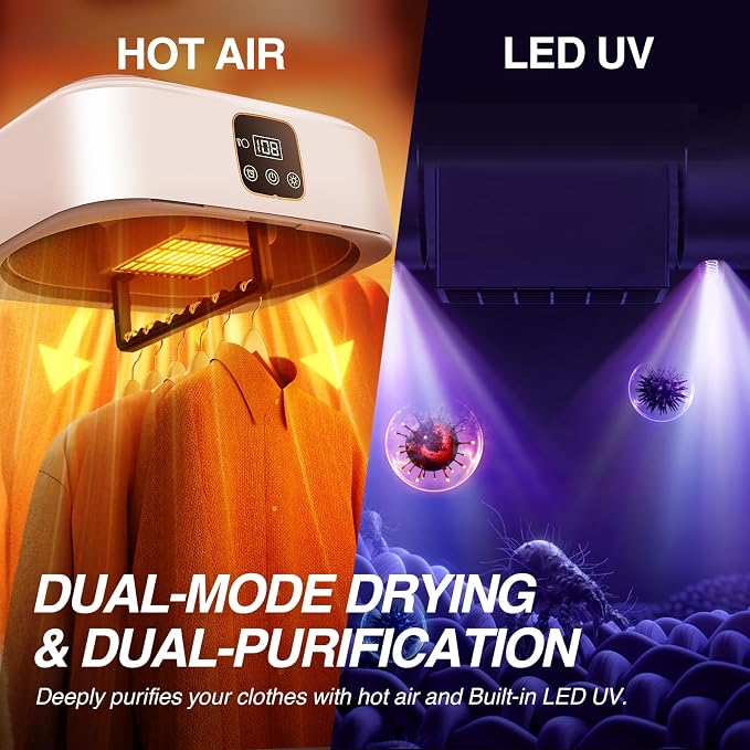 Portable Clothes Dryer, Mini Dryers for Laundry, Small Foldable Electric Compact Drying Machine for Travel,RV, Home and Apartment, with Remote Control and Dry Bag