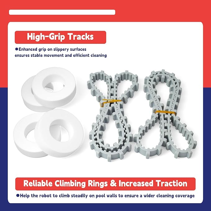 Tune Up Rebuild Kit with 9991433-R4 Fine Filter Panels 6101641-R2 Brushes 6101611-R4 Climbing Rings 9985006-R2 Tracks Replacement for Maytronics for Dolphin for Nautilus CC Plus Robotic Pool Cleaner
