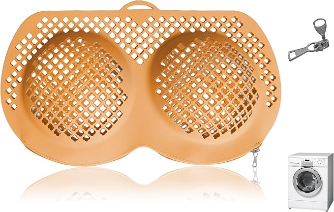 Silicone Bra Washing Bags for Laundry, 2 Pack Lingerie Laundry Mesh Bags, Keep Shape Delicate Wash Bra Bags Prevent Damage, Socks, Underwear, Protective Wash Bags with Lockable Zipper