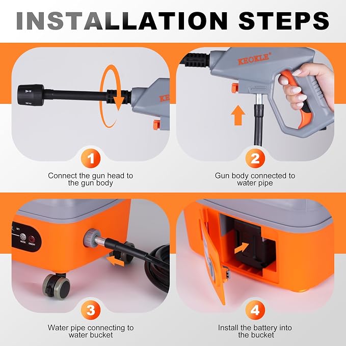 Cordless Washer with 16FT Hose
