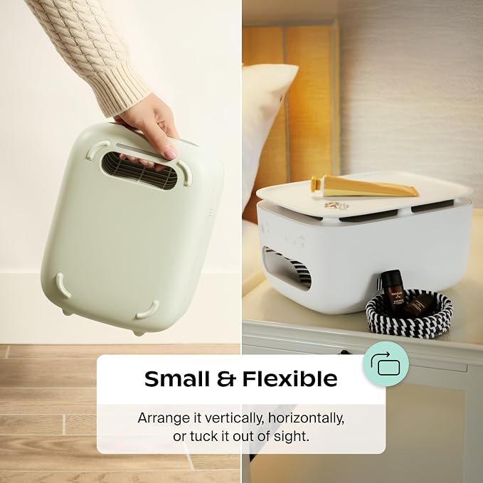 Canopy Bedside Air Purifier | Up To 99.97%* HEPA-13 Filtration | Remove Dust & Pet Dander | Night Light & White Noise | Air Quality Sensor | Quiet Fan for Sleep | Filter & Adapter Included