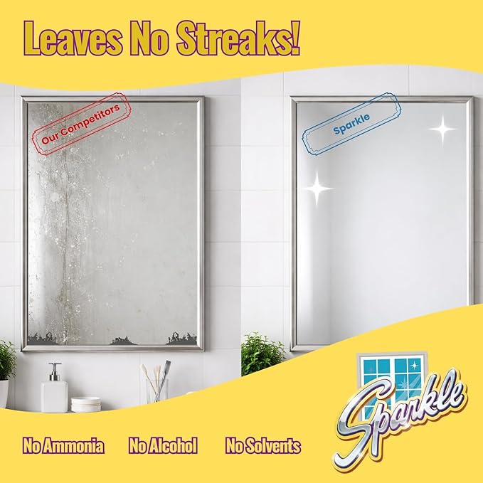 Sparkle Glass Cleaner, Ammonia-free, 33.8 oz. (Pack of 1)