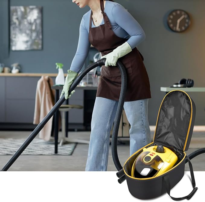 Bag for Wagner Spraytech 0282014 905e/915e/925e Portable Steam Cleaner, Foldable Handheld Steamer Storage Case for 18 Accessories Cleaning Brushes, Wallpaper Steam Plate with Pockets-Bag Only(YELLOW)